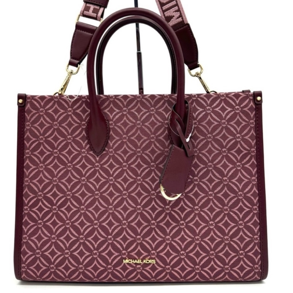 Michael Kors Medium Mirella Tote Bag Ox Blood Multi